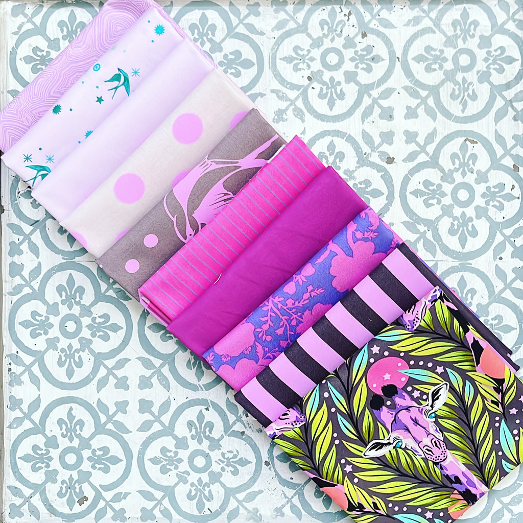 {New Arrival} Tula Pink Fat Quarter Bundle x 10 Mixed Line Mystic