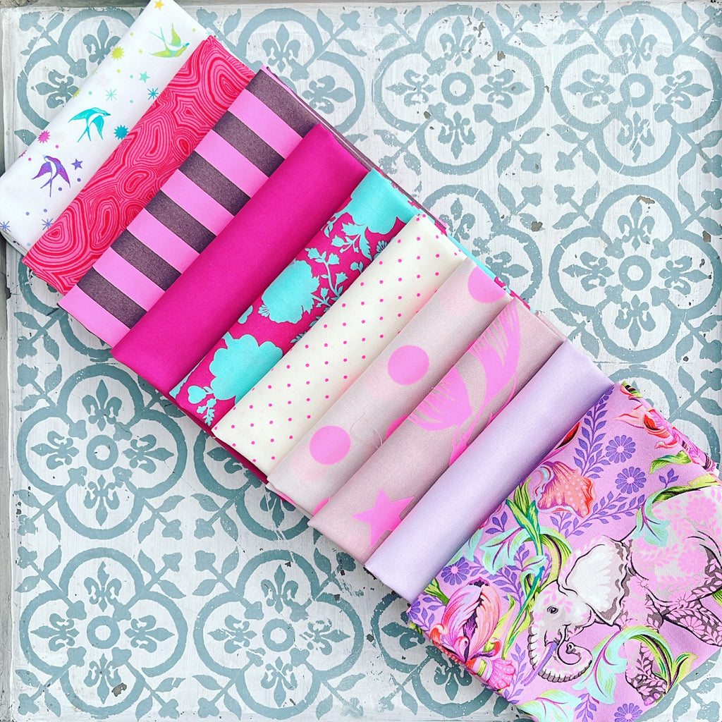 {New Arrival} Tula Pink Fat Quarter Bundle x 10 Mixed Line Cosmic