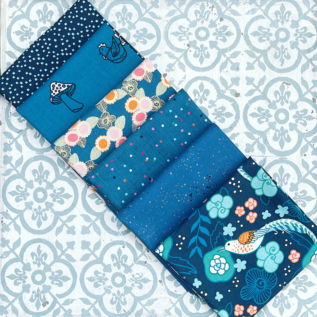{New Arrival} Moda Ruby Star Society Sampler Curated Fat Quarter Bundle x 6 Teal