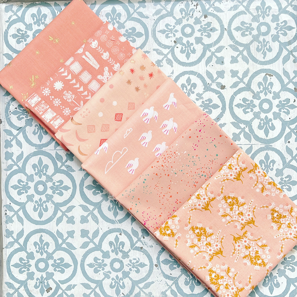 {New Arrival} Moda Ruby Star Society Sampler Curated Fat Quarter Bundle x 6 Peach