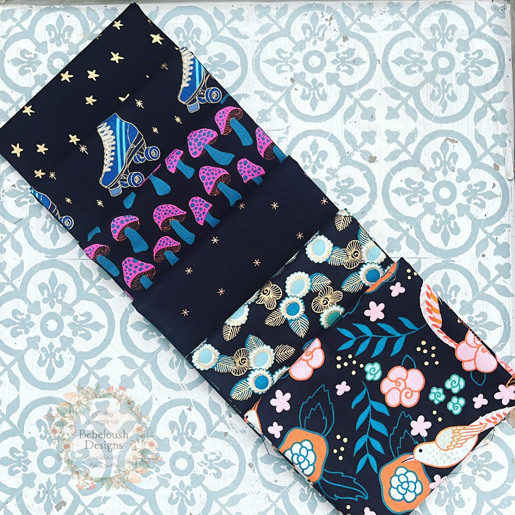 {New Arrival} Moda Ruby Star Society Sampler Curated Fat Quarter Bundle x 6 Black