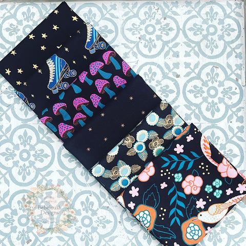 {New Arrival} Moda Ruby Star Society Sampler Curated Fat Quarter Bundle x 6 Black