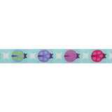 {New Arrival} Tula Pink Tiny Beasts Renaissance Ribbon Painted Ladies Aqua Glimmer-5/8"