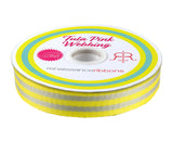 {New Arrival} Tula Pink Renaissance Ribbons Webbing 1" Grey/Neon Yellow