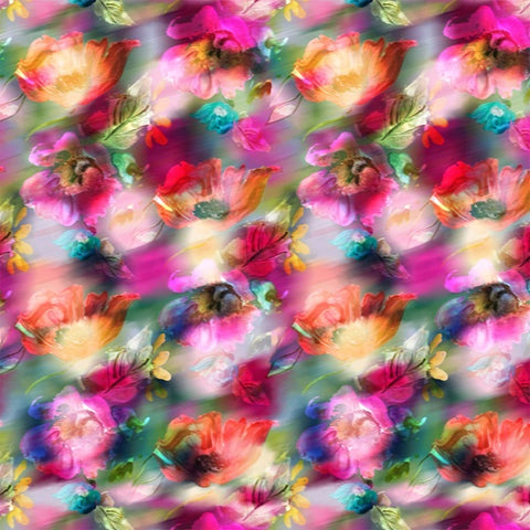 P &  B Textiles Off The Grid Multi Fantasy Floral Digitally Printed