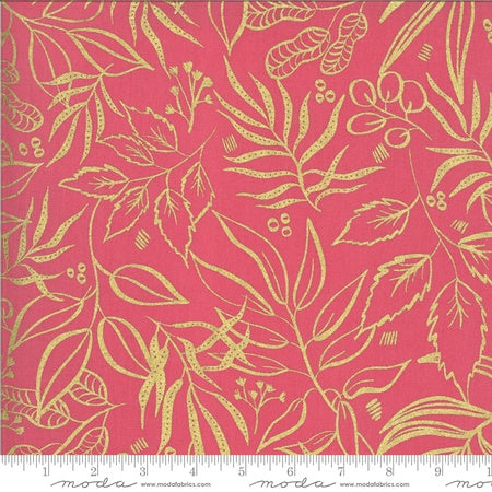 Moda Moody Bloom Metallic Leaf It To Me Digital Fuchsia