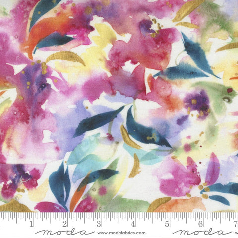 Moda Create Joy Project Chickadee Floral Watercolour Bloem Cloud FAT QUARTER