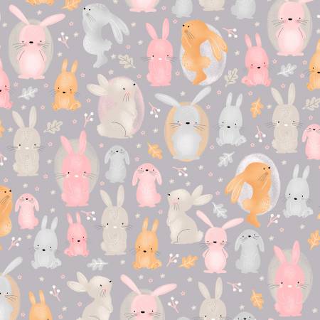 A.E. Nathan Comfy FLANNEL Grey Bunny