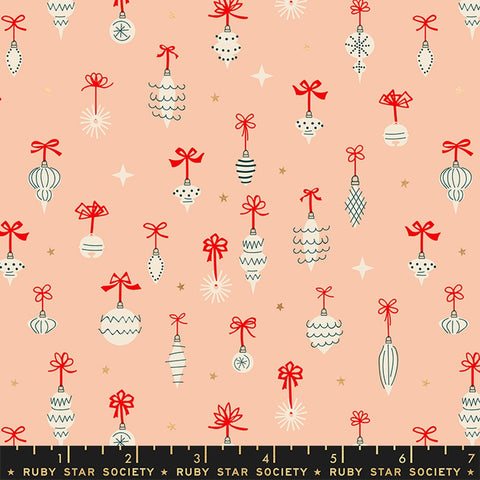 Moda Ruby Star Society Jolly Darlings Ornamentals Peach Metallic