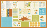 Moda Stacy Iest Hsu Stomp Stomp Roar Activity Book Panel 90cm by 150cm