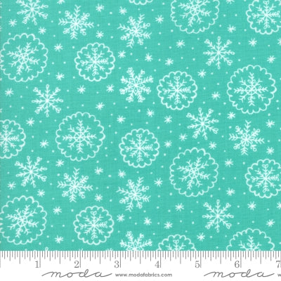 Moda Stacy Iest Hsu Deck the Halls Snowflakes Turquoise