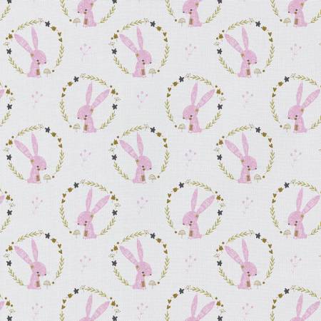 Camelot Emma & Mila White Hello My Deer Bunny With Wreath