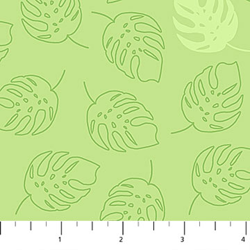 Northcott Tiger Tales Palm Leaves Green