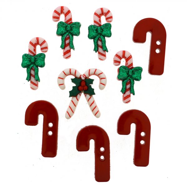 Dress it up buttons Candy Striped Christmas