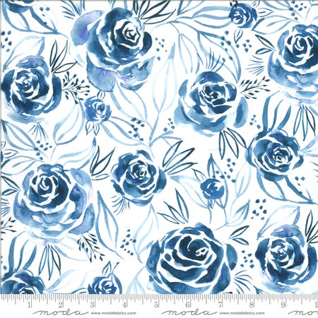 Moda Moody Bloom Rosette Digital Indigo