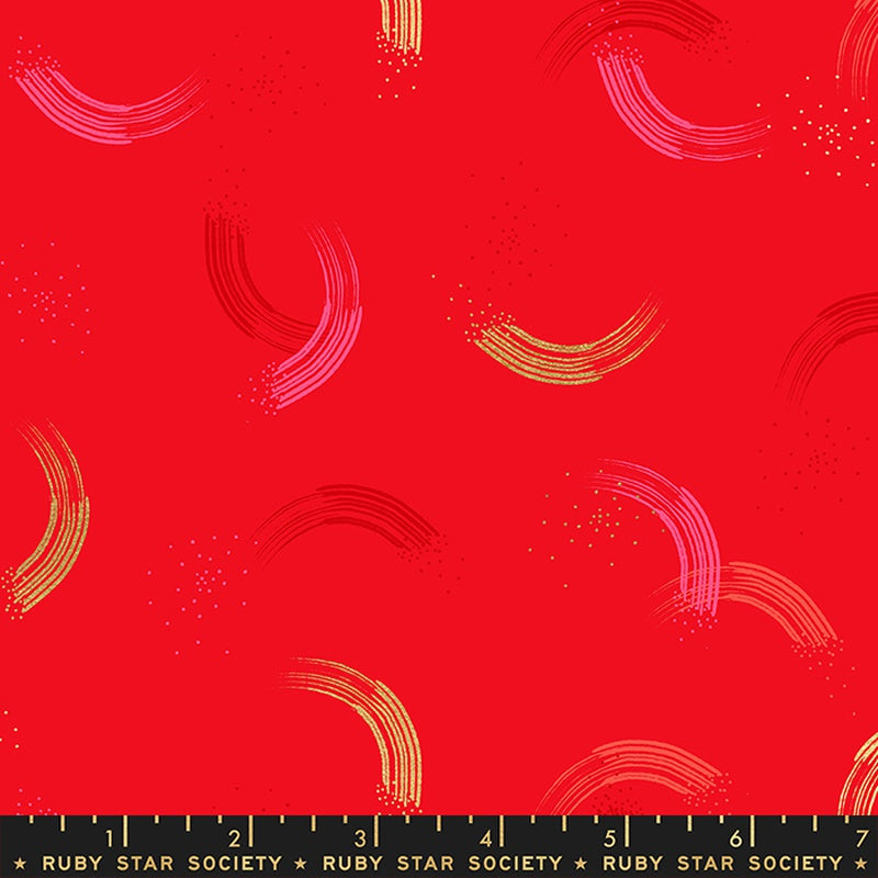 Moda Ruby Star Society Jolly Basics Twirl Basic Ruby Metallic
