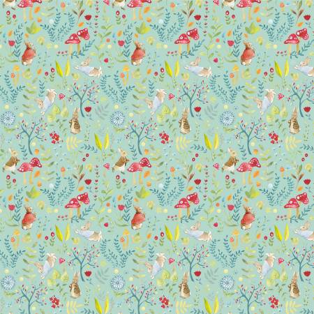 {New Arrival} Make & Believe Fabrics Peter Rabbit Once Upon a Time Peter Rabbit Among the Toadstools Organic Cotton