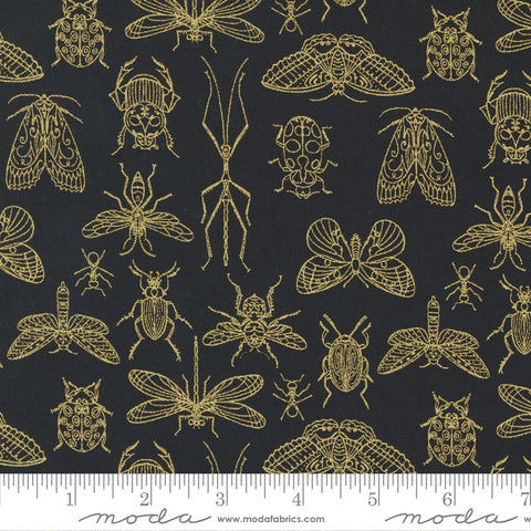 Moda Gingiber Meadowmere Midnight Insects Night Metallic