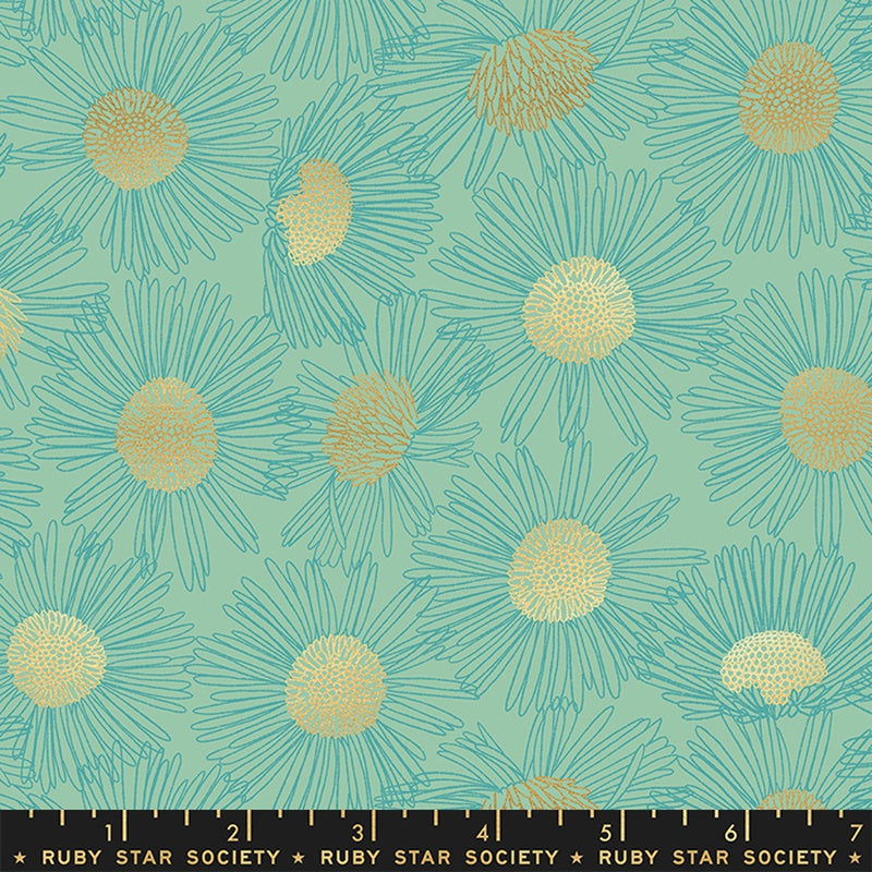 Moda Ruby Star Society Reverie Daisy Sketch Moss Metallic