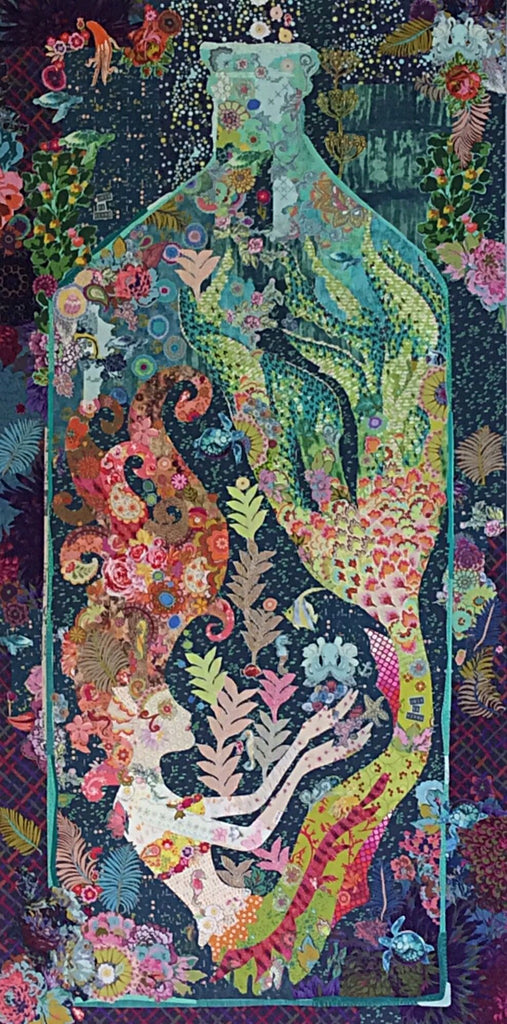 Laura Heine Sirene Mermaid in a Bottle Collage Pattern