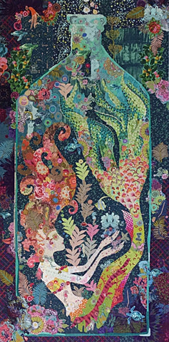 Laura Heine Sirene Mermaid in a Bottle Collage Pattern