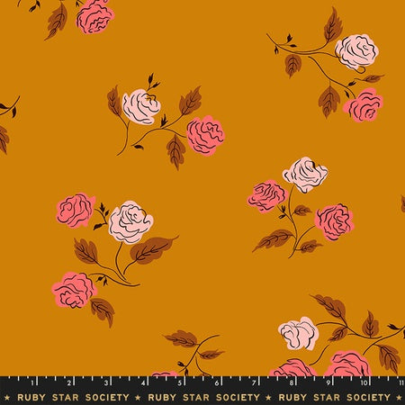 Moda Ruby Star Society Rayon Steno Roses Caramel