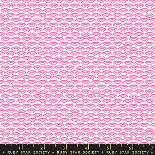 Moda Ruby Star Society Koi Pond Smile & Wave Pink