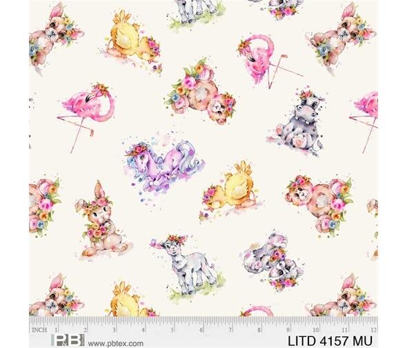 P &  B Textiles Little Darlings Scattered Animals