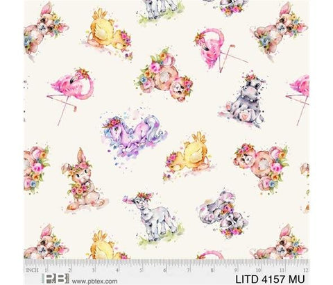 P &  B Textiles Little Darlings Scattered Animals