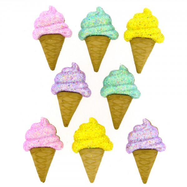 Dress it up Buttons Glitter Ice Cream Cones