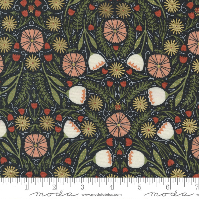 Moda Gingiber Meadowmere Moody Floral Night Metallic