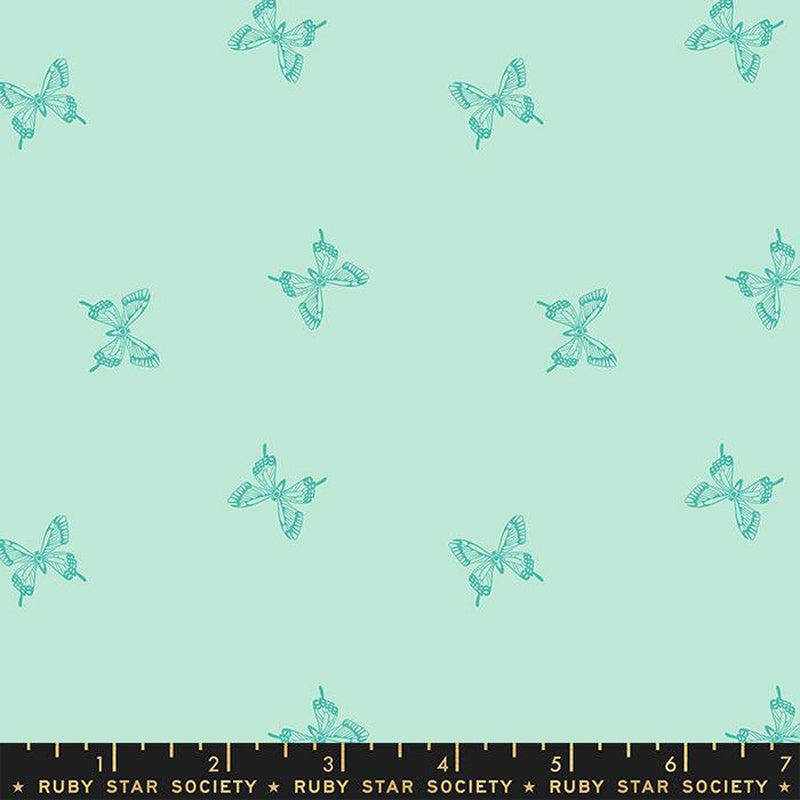 {New Arrival} Moda Ruby Star Society Backyard Tiny Butterflies Mint