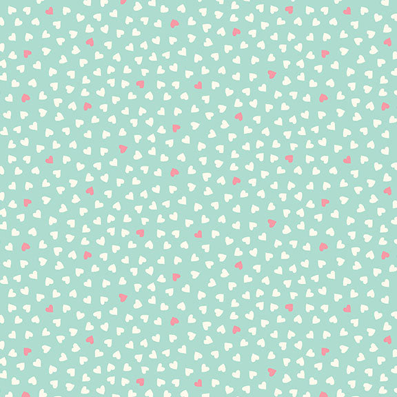 Makower A Walk in the Park Hearts Aqua