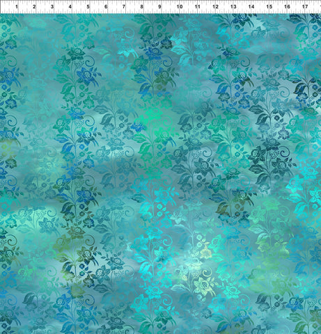 In The Beginning Fabrics Diaphanous Enchanted Vines Teal