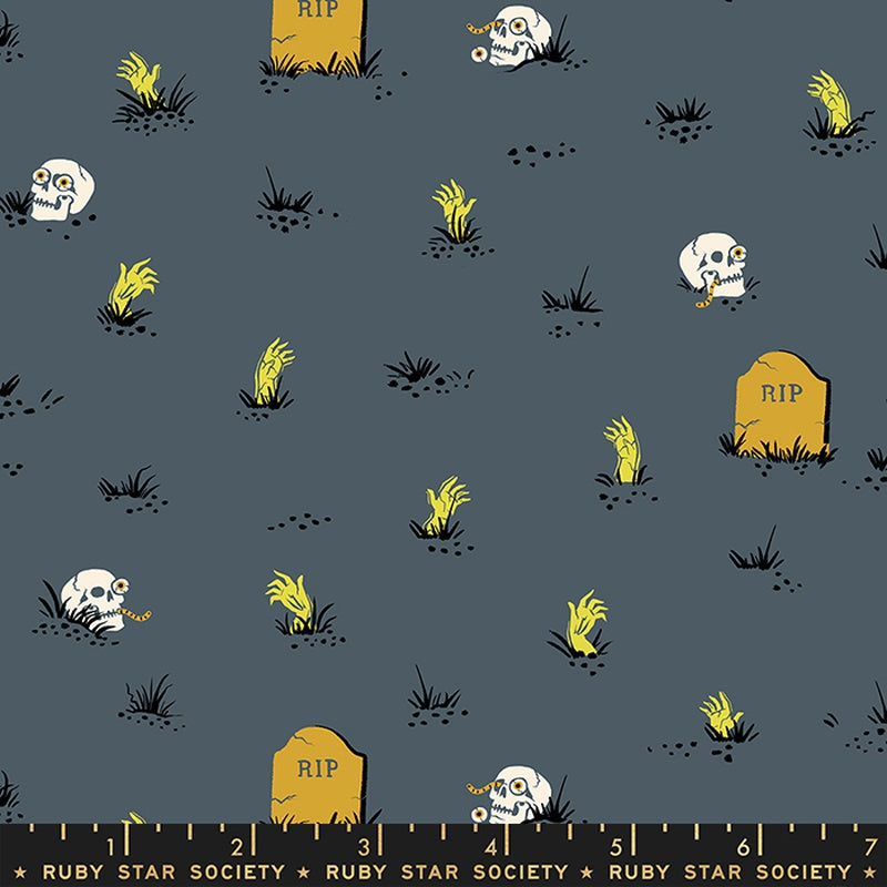 {New Arrival} Moda Ruby Star Society Tiny Frights Graveyard Ghostly Glow in the Dark