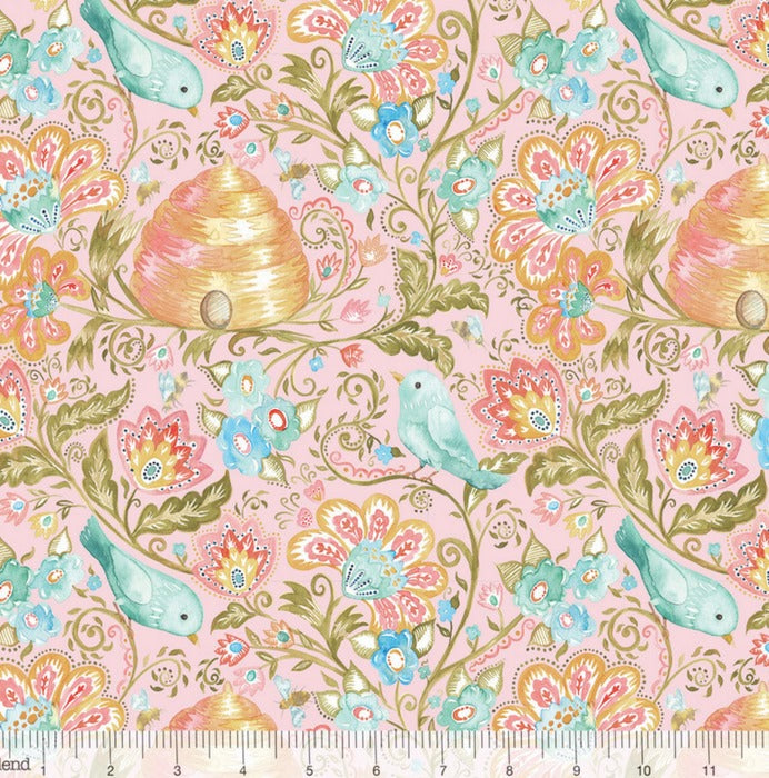 Blend Fabrics A Meadow's Tale Finch Pink