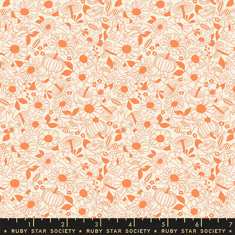 {New Arrival} Moda Ruby Star Society Tiny Frights Floral Pumpkin Orange