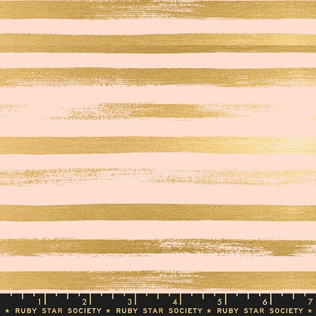 Moda Ruby Star Society Stellar & Zip Basic Stripe Pale Peach Metallic