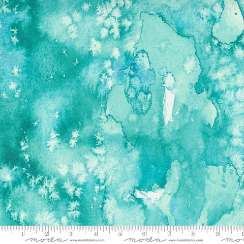 Moda Starflower Christmas Flow Watercolor Aqua Frost