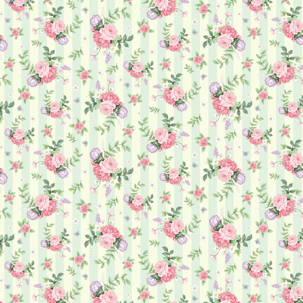 Devonstone Little Wren Cottage Stripe Floral Mint