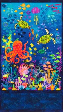 Robert Kaufman Octopus Garden Ocean Sealife Panel 60cm