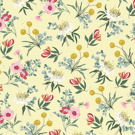 P & B Textiles Aussie Friends Yellow Flower