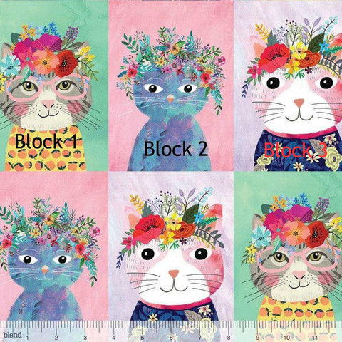 Blend Floral Pets Floral Kitty Single Block Cat
