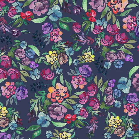 {New Arrival} Rathenart Designs Country Garden Blooms Country Bouquet Navy