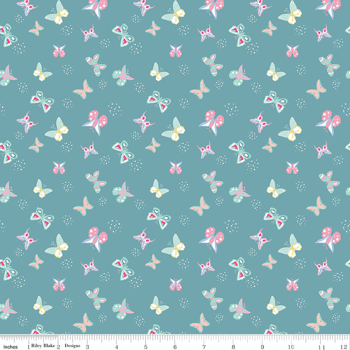 Riley Blake Designs Poppy & Posey Butteflies Teal