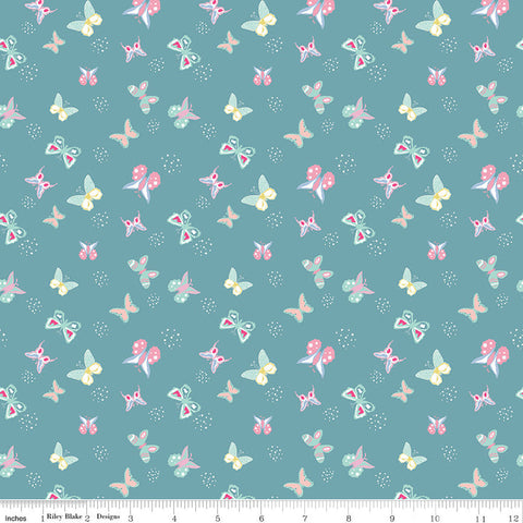 {New Arrival} Riley Blake Designs Poppy & Posey Butteflies Teal