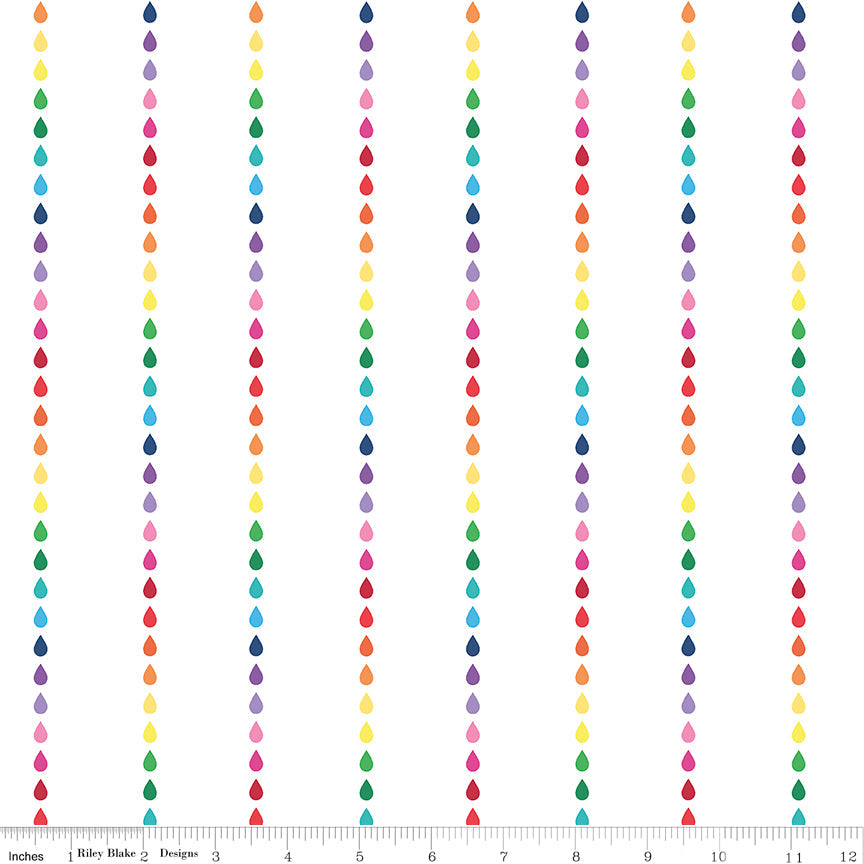 Riley Blake Dream Rain Drops Rainbow