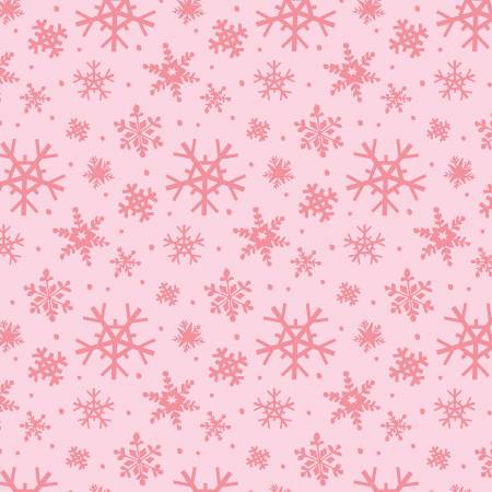 Riley Blake Holly Holiday Snowflakes Petal Pink