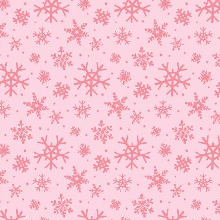 Riley Blake Holly Holiday Snowflakes Petal Pink