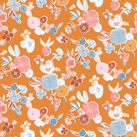 Riley Blake Heartsong Floral Gold